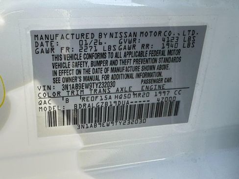 Used 2026 Nissan Sentra SL w/ Floor Mat Package FWD image 16