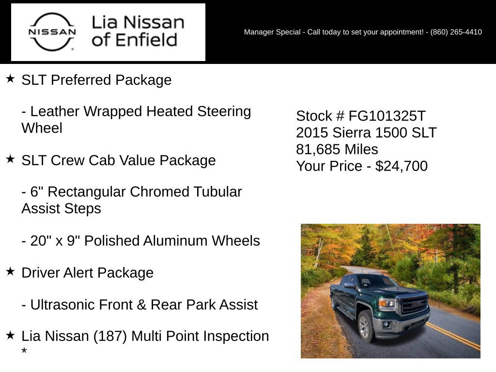 Used 2015 GMC Sierra 1500 SLT w/ SLT Crew Cab Value Package AWD/4WD image 30
