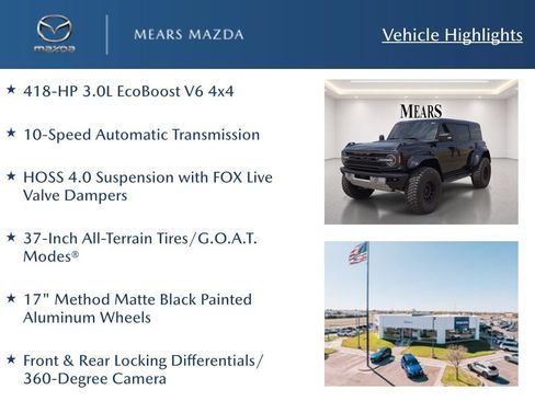 Used 2025 Ford Bronco Raptor w/ Interior Carbon Fiber Pack AWD/4WD image 2