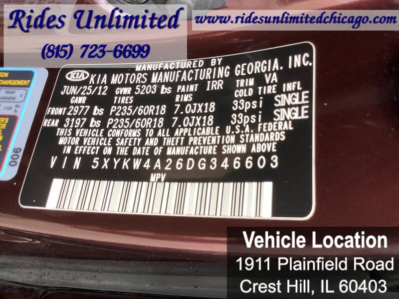 Used 2013 Kia Sorento SX FWD image 21