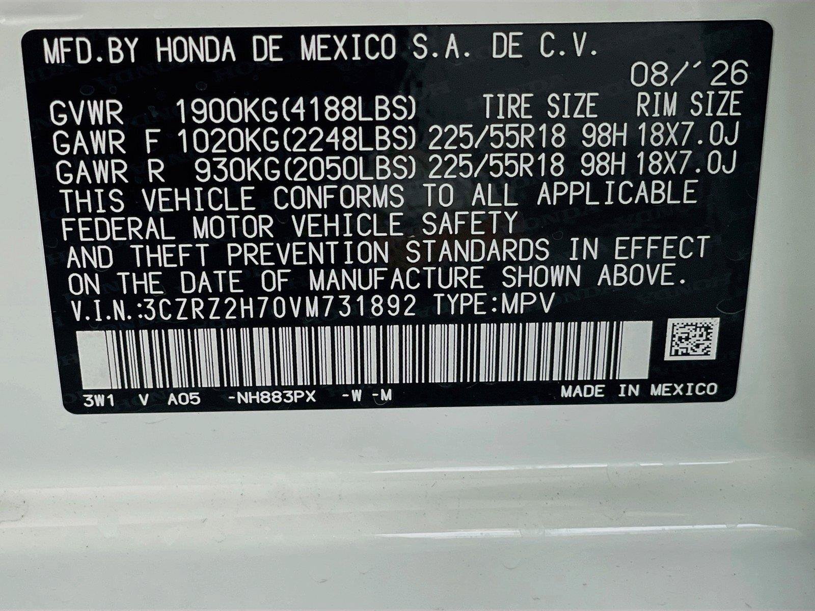 New 2027 Honda HR-V EX-L image 25