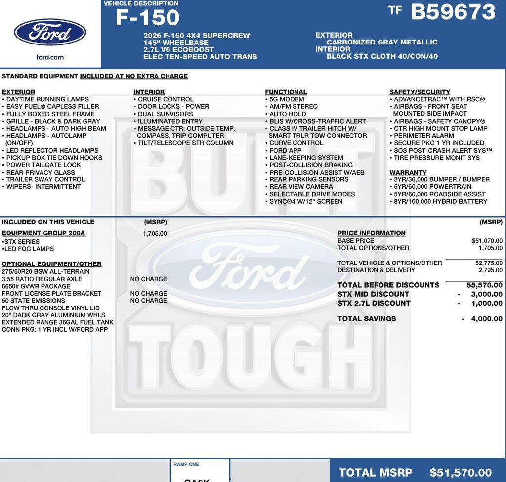 New 2026 Ford F150 STX w/ Equipment Group 200A AWD/4WD image 2