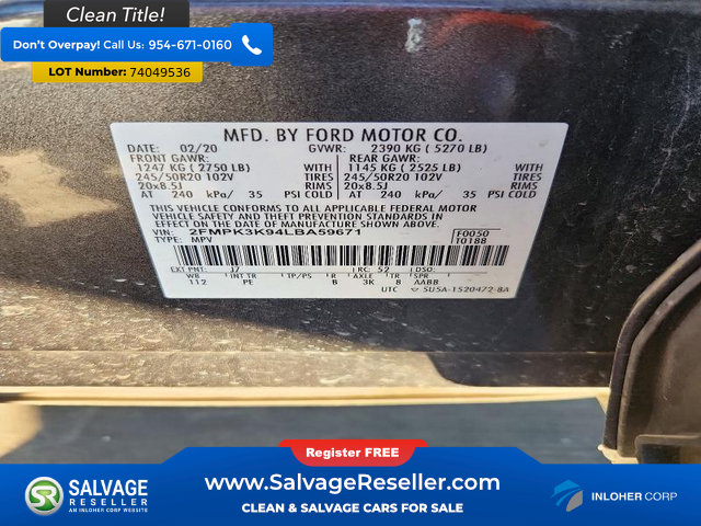 Used 2020 Ford Edge Titanium w/ Equipment Group 301A FWD image 17