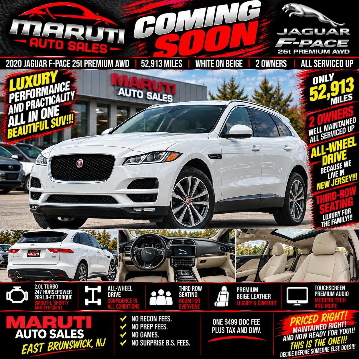 Used 2020 Jaguar F-PACE Premium AWD/4WD image 1