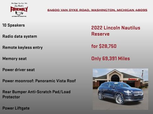 Used 2022 Lincoln Nautilus Reserve image 15