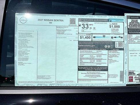 New 2027 Nissan Sentra SV w/ Floor Mat Package FWD image 12