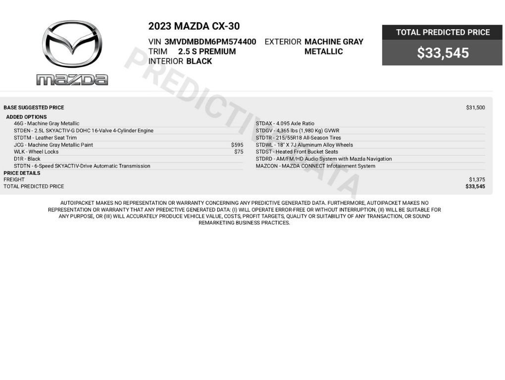 Used 2023 MAZDA CX-30 AWD 2.5 S w/ Premium Package image 2