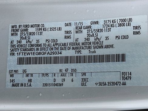 Used 2016 Ford F150 Lariat w/ Equipment Group 502A Luxury image 33