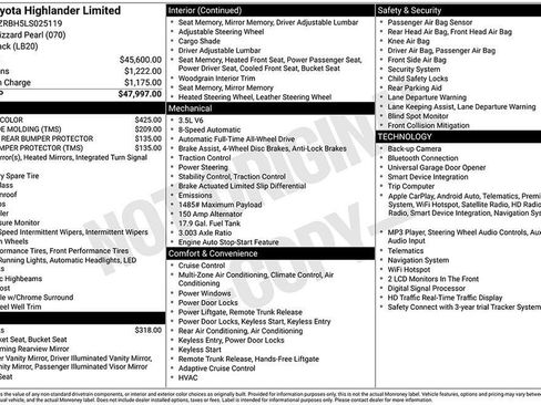 Used 2020 Toyota Highlander Limited AWD/4WD image 4