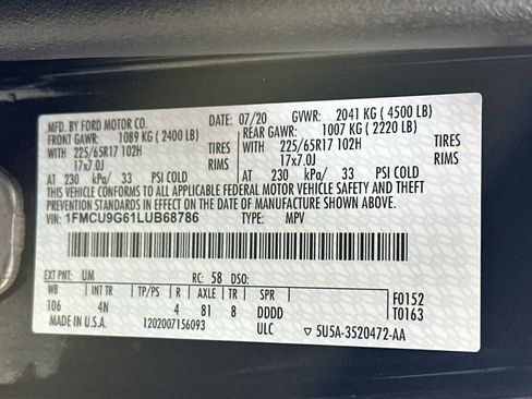 Used 2020 Ford Escape SE AWD/4WD image 30