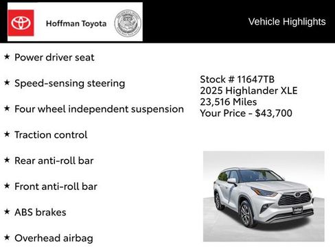 Certified 2025 Toyota Highlander XLE AWD/4WD image 22