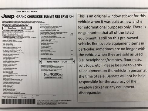 Certified 2024 Jeep Grand Cherokee Summit AWD/4WD image 2