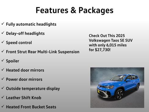 Used 2025 Volkswagen Taos SE w/ Panoramic Sunroof Package AWD/4WD image 17