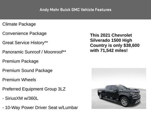 Used 2021 Chevrolet Silverado 1500 High Country AWD/4WD image 8