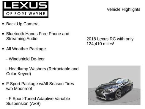 Used 2018 Lexus RC 350 AWD image 8