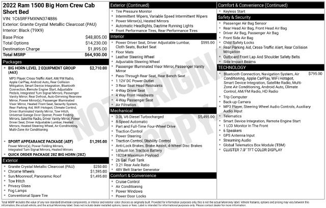 Used 2022 RAM 1500 Big Horn AWD/4WD image 37