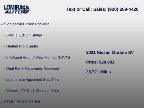 Used 2021 Nissan Murano SV AWD/4WD image 6