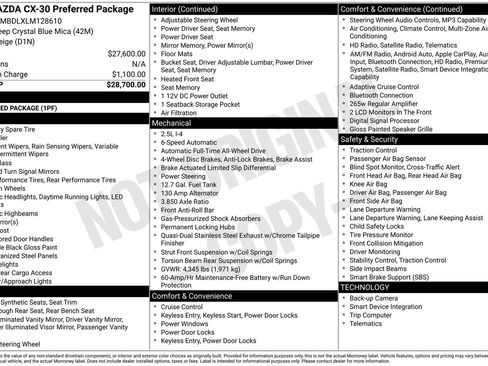 Used 2020 MAZDA CX-30 AWD w/ Preferred Package image 57