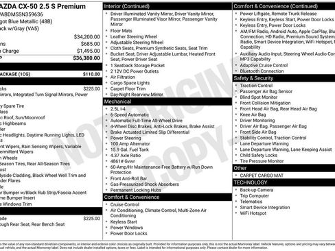 Certified 2025 MAZDA CX-50 AWD 2.5 S w/ Cargo Package image 10