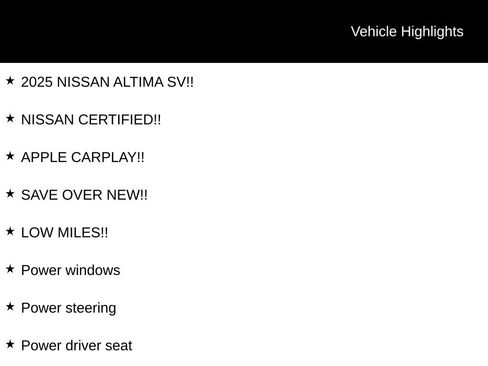 Certified 2025 Nissan Altima 2.5 SV FWD image 6