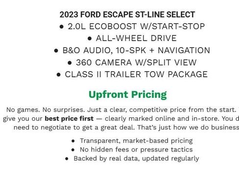 Certified 2023 Ford Escape ST-Line Select w/ Tech Pack #2 AWD/4WD image 2