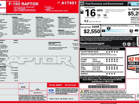 Used 2020 Ford F150 Raptor w/ Equipment Group 802A Luxury AWD/4WD image 25