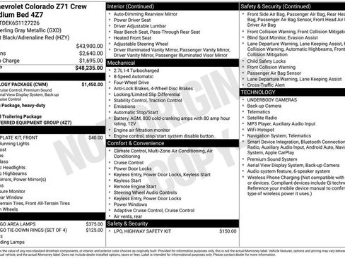 Certified 2025 Chevrolet Colorado Z71 w/ Technology Package AWD/4WD image 36