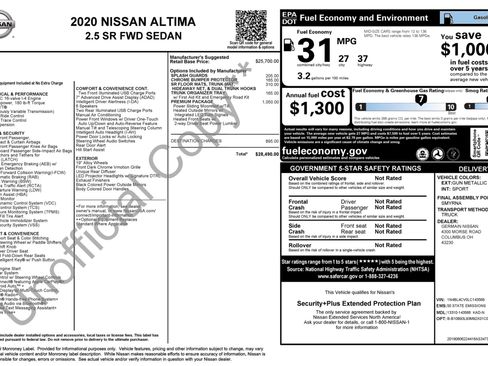 Used 2020 Nissan Altima 2.5 SR w/ Premium Package FWD image 5
