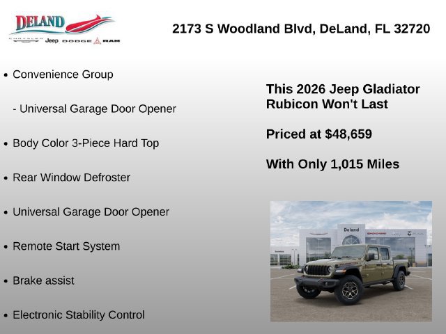 New 2026 Jeep Gladiator Rubicon w/ Safety Group AWD/4WD image 15