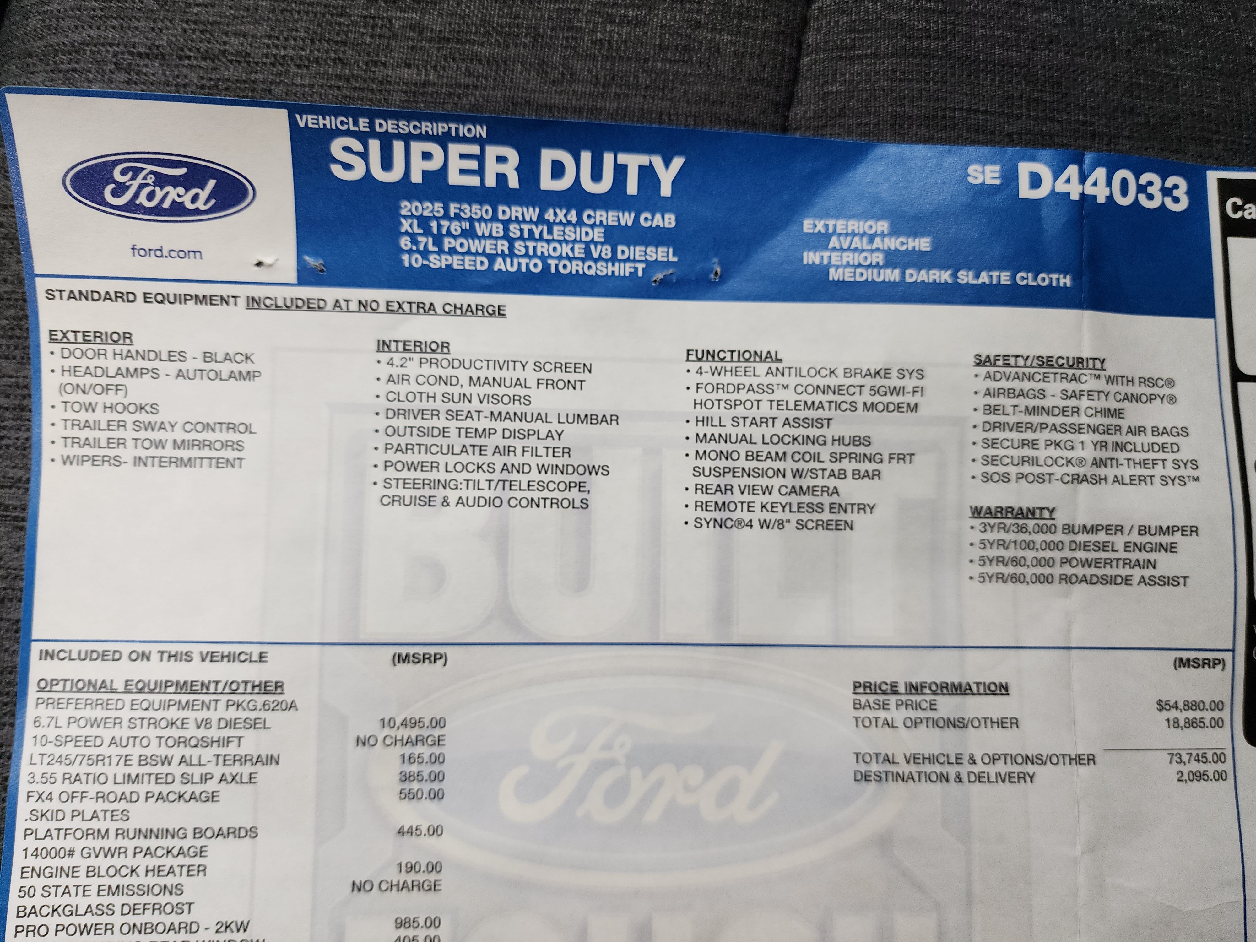 Used 2025 Ford F350 XL w/ 360-Degree Camera Package AWD/4WD image 45