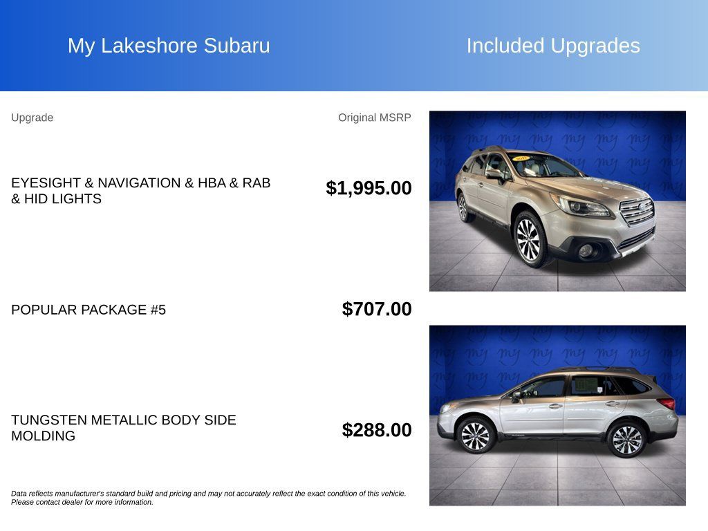 Used 2017 Subaru Outback 2.5i Limited AWD/4WD image 8