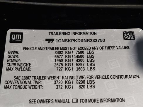 Used 2022 Chevrolet Tahoe Z71 w/ Luxury Package AWD/4WD image 41