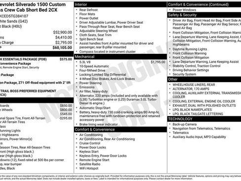 New 2026 Chevrolet Silverado 1500 Custom Trail Boss w/ LPO, Dark Essentials Package AWD/4WD image 5