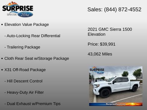Used 2021 GMC Sierra 1500 Elevation w/ X31 Off-Road Package AWD/4WD image 27