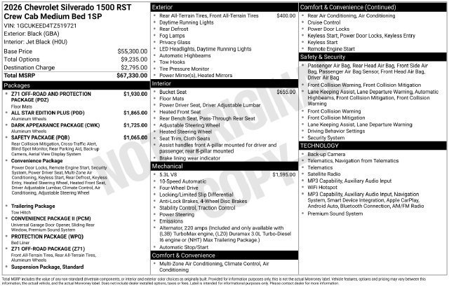 New 2026 Chevrolet Silverado 1500 RST AWD/4WD image 36