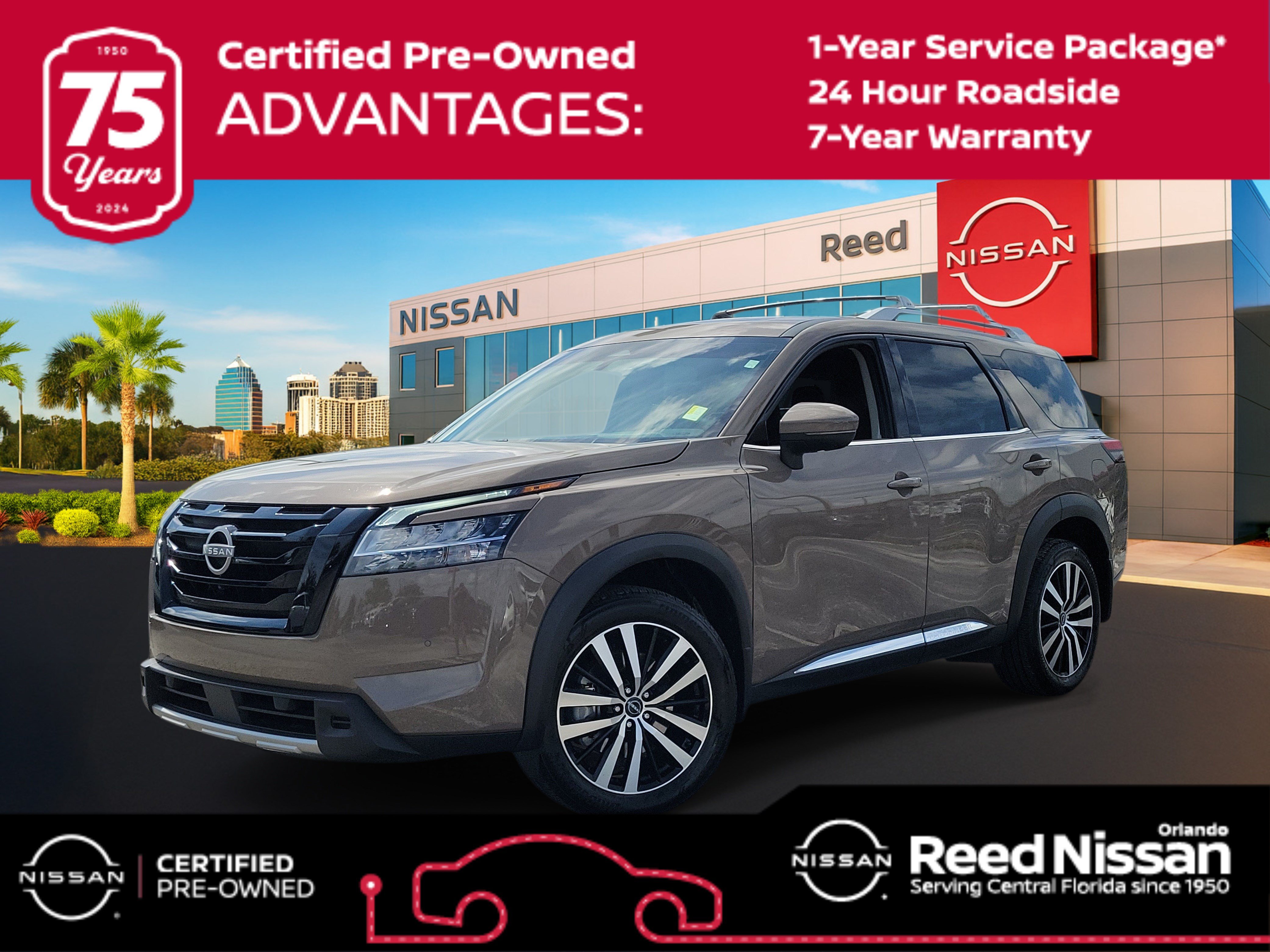 Certified 2024 Nissan Pathfinder Platinum w/ Black Appearance Package FWD image 1