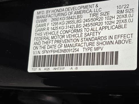 Certified 2022 Honda Pilot Touring image 37