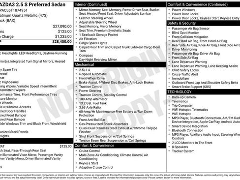 New 2026 MAZDA MAZDA3 2.5 S Sedan w/ Preferred Pkg image 3