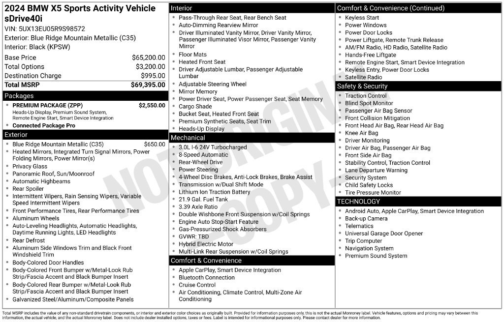 Used 2024 BMW X5 sDrive40i w/ Premium Package RWD image 3