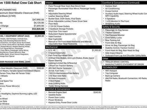 Used 2019 RAM 1500 Rebel w/ Rebel Level 1 Equipment Group image 40