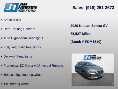 Used 2020 Nissan Sentra SV w/ Electronics Package FWD image 15