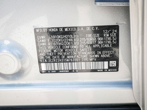 Certified 2025 Honda HR-V LX image 33