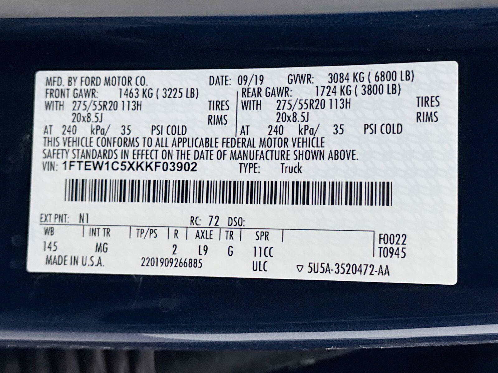 Used 2019 Ford F150 XLT w/ Equipment Group 302A Luxury RWD image 35