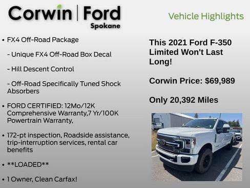 Used 2021 Ford F350 Limited AWD/4WD image 6