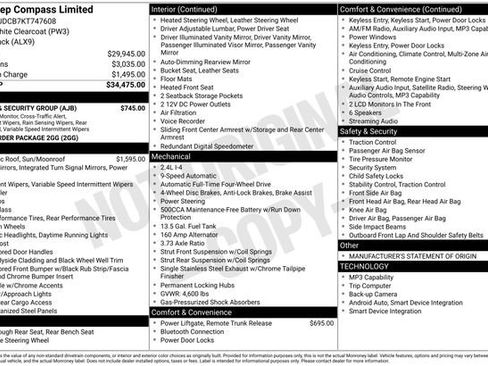 Used 2019 Jeep Compass Limited w/ Safety & Security Group AWD/4WD image 33