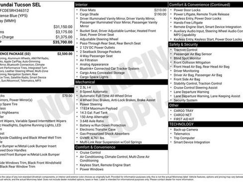 Certified 2024 Hyundai Tucson SEL w/ Convenience Package AWD/4WD image 10