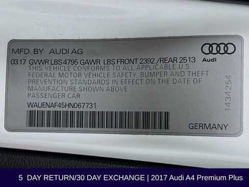 Used 2017 Audi A4 2.0T Premium Plus w/ Premium Plus Package image 38
