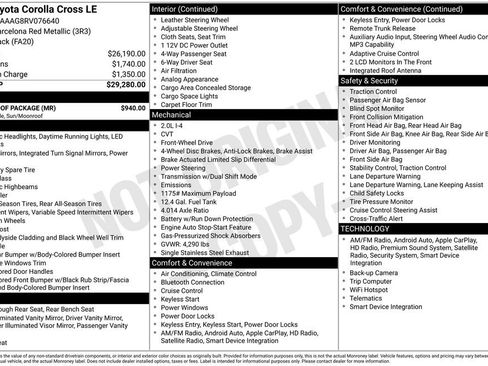 Used 2024 Toyota Corolla Cross LE w/ Moonroof Package FWD image 61
