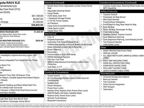 Used 2023 Toyota RAV4 XLE w/ Convenience Package AWD/4WD image 14