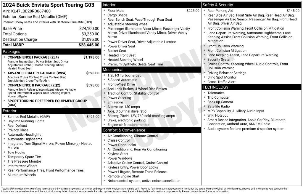 Used 2024 Buick Envista Sport Touring w/ Convenience I Package FWD image 7